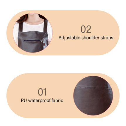 Waterproof Rubber Vinyl Apron - Heavy Duty Model - Stay Dry - Industrial Chemical Resistant Plastic - Leather Apron for Kitchen, Cooking, Dishwashing, Dog Grooming - Black Coffee.