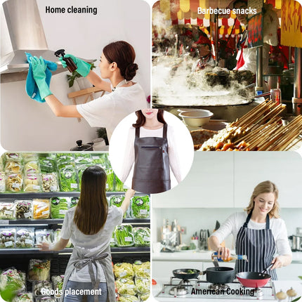 Waterproof Rubber Vinyl Apron - Heavy Duty Model - Stay Dry - Industrial Chemical Resistant Plastic - Leather Apron for Kitchen, Cooking, Dishwashing, Dog Grooming - Black Coffee.