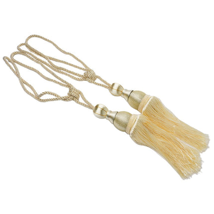 Bosisa 2pcs Large Tie Backs Ball Tassel Curtain Rope Tieback Gold.
