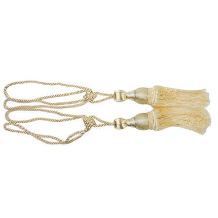 Bosisa 2pcs Large Tie Backs Ball Tassel Curtain Rope Tieback Gold.