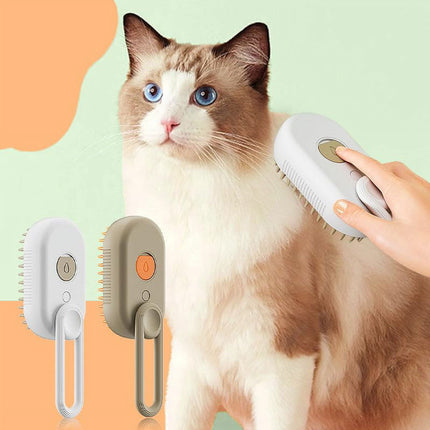 Cat Steam Brush, 3 in 1 Self Cleaning Cat Steamy Pet Brush Steamer Brush for Massage for Removing Tangled and Loosse Hair (2PCS Light Green) Light Green.