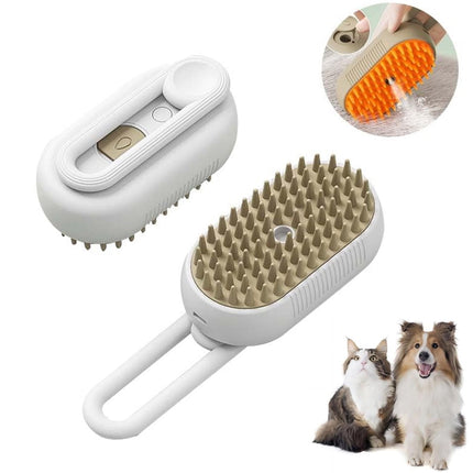 Cat Steam Brush, 3 in 1 Self Cleaning Cat Steamy Pet Brush Steamer Brush for Massage for Removing Tangled and Loosse Hair (2PCS Light Green) Light Green/White.