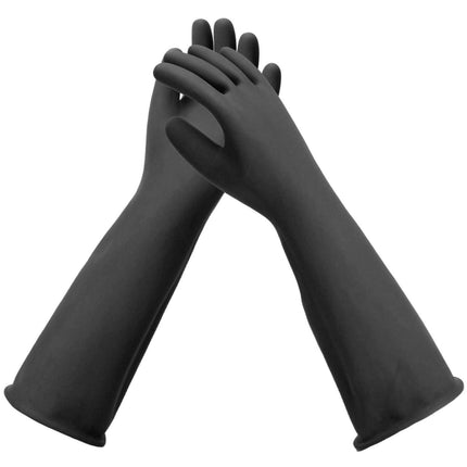 Black Rubber Gloves Extra Large, 22" Long Chemical Resistant Gloves, Waterproof Reusable Dishwashing Household Cleaning Safety Work Heavy Duty Industrial Rubber Glove, 1 Pair XXL.
