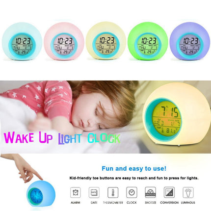 Kids Alarm Clock OK to Wake Alarm Clocks for Kids Toddlers Night Light Clock for Bedrooms with Children's Sleep Trainer Cute Clock Birthday Gift for Teen Boys Girls Colorful.