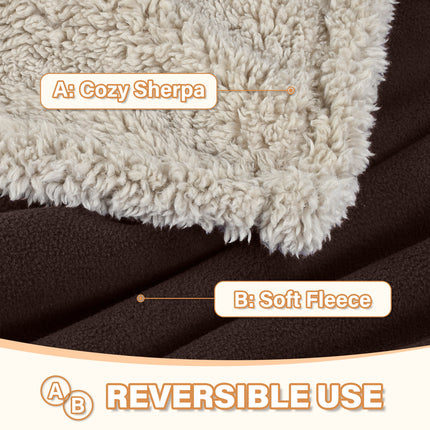Pawsse Waterproof Pet Blanket, Pee Urine Proof Dog Blanket Cover for Couch Bed Furniture Protector, Liquid Proof Blanket for Small Medium Dogs, Buffale Red/Tuape, 50” x 60”. Brown/Tuape.