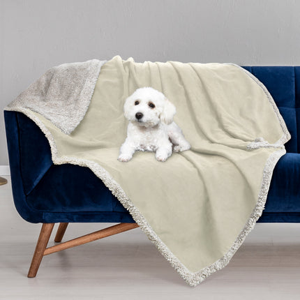 Pawsse Waterproof Pet Blanket, Pee Urine Proof Dog Blanket Cover for Couch Bed Furniture Protector, Liquid Proof Blanket for Small Medium Dogs, Buffale Red/Tuape, 50” x 60”. Camel/Tuape.