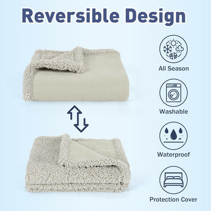 Pawsse Waterproof Pet Blanket, Pee Urine Proof Dog Blanket Cover for Couch Bed Furniture Protector, Liquid Proof Blanket for Small Medium Dogs, Buffale Red/Tuape, 50” x 60”. Camel/Tuape.