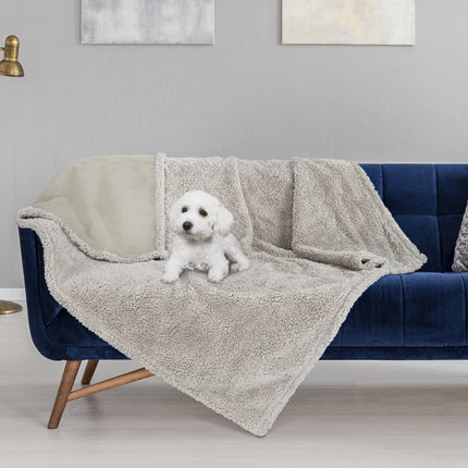 Pawsse Waterproof Pet Blanket, Pee Urine Proof Dog Blanket Cover for Couch Bed Furniture Protector, Liquid Proof Blanket for Small Medium Dogs, Buffale Red/Tuape, 50” x 60”. Camel/Tuape.