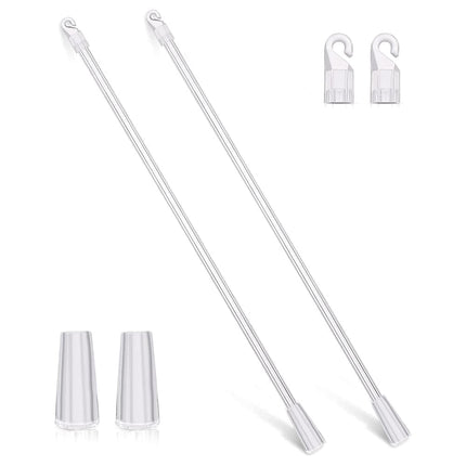 Tutuviw Blind Wand Vertical Blinds Replacement Parts,2PCS White Fiberglass Blinds Stick Replacement with Hook and Handle Curtain Stick Blind Tilt Wand for Window Opener Accessory (12 Inch).