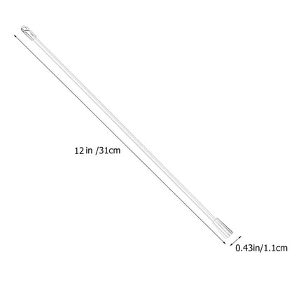 Tutuviw Blind Wand Vertical Blinds Replacement Parts,2PCS White Fiberglass Blinds Stick Replacement with Hook and Handle Curtain Stick Blind Tilt Wand for Window Opener Accessory (12 Inch).