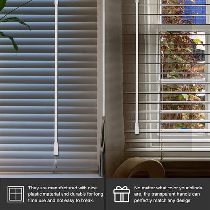 Tutuviw 17 Inches Blind Tilt Wand with Hook and Handle, Acrylic Clear Blind Rod Replacement, Blind Opener Stick Long, Vertical Blind Wand Control Part Opener Accessory (2 Sets).