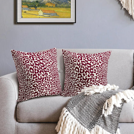 Lime Green White Leopard Print Pillow Covers 18x18 Inch Set of 2 Cheetah Animal Spots Decorative Throw Pillows For Couch Farmhouse Chinoiserie Pillow Cases Home Decor For Room Sofa Bed Porch Outdoor 16" x 16" Pink Leopard.