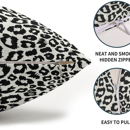 Lime Green White Leopard Print Pillow Covers 18x18 Inch Set of 2 Cheetah Animal Spots Decorative Throw Pillows For Couch Farmhouse Chinoiserie Pillow Cases Home Decor For Room Sofa Bed Porch Outdoor 12" x 20" Teal Leopard.