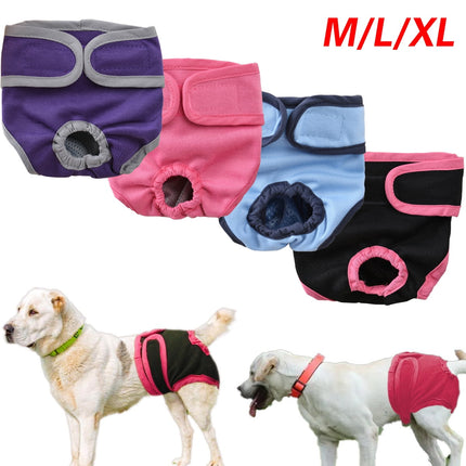 Comfortable Dog Underwear Dog Diapers Pants Male Female to Put On/Off Breathable Physiological Pants Reusable Sanitary Panties for Small to Large Dogs Pet (1pcs, Pink, XL) XL Black.