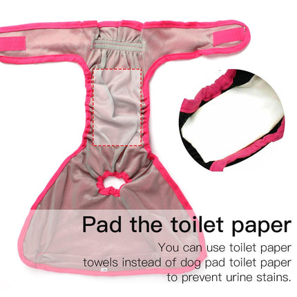 Comfortable Dog Underwear Dog Diapers Pants Male Female to Put On/Off Breathable Physiological Pants Reusable Sanitary Panties for Small to Large Dogs Pet (1pcs, Pink, XL) XL Black.