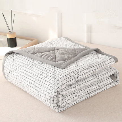 Summercome Cooling Quilt, Thin Quilts Summer Lightweight Comforter, Full Washed Cotton, Machine Washable, Soft Comfy Breathable Sleep Blanket for Hot Sleeper, Ultra-Cool Lightweight (Blue, Queen) Queen White.
