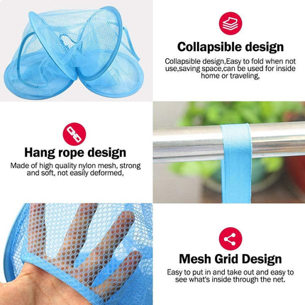 2 Pcs Hanging Mesh Stuffed Animal Storage Hammock Net, Foldable Toy Storage Organizer 3 Compartments Net for Stuffed Animals Corner for Boys, Girls, Gloves, Hats, Socks Pink-green.