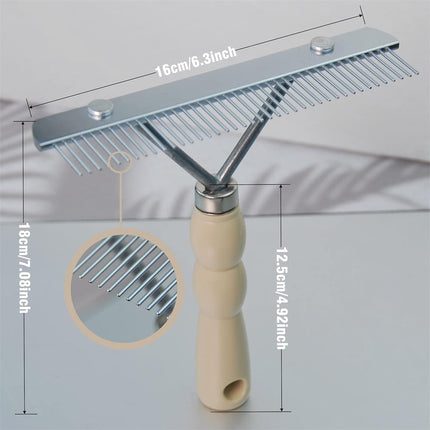 Tutuviw Undercoat Rake for Dogs for Grooming Large Dogs Grooming Brush Long Tooth Undercoat Dog Rake with Wood Handle Deshedding Tool Steel Comb Mane Brush Dog Deshedding Brush.