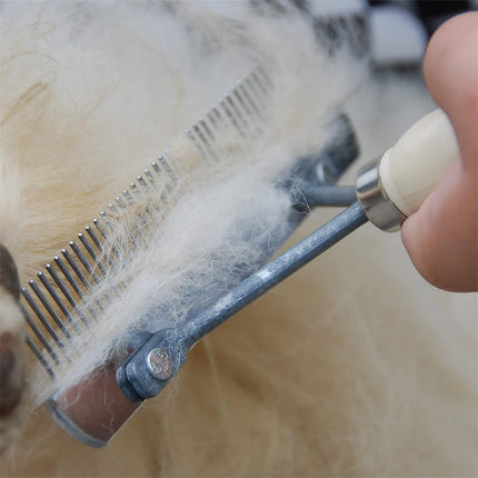 Tutuviw Undercoat Rake for Dogs for Grooming Large Dogs Grooming Brush Long Tooth Undercoat Dog Rake with Wood Handle Deshedding Tool Steel Comb Mane Brush Dog Deshedding Brush.