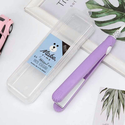 2 in 1 Hair Straightener Mini Hair Curler, Mini Hair Straightener Hairstyling Iron Heating Curler for Home or Salon Blue.