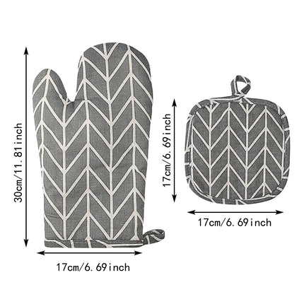 Poaug Oven Mitts on Sale Clearance 2Pc Oven Gloves Grill Gloves Slippery Cooking Gloves for Cooking Baking Grilling Yellow Grey.