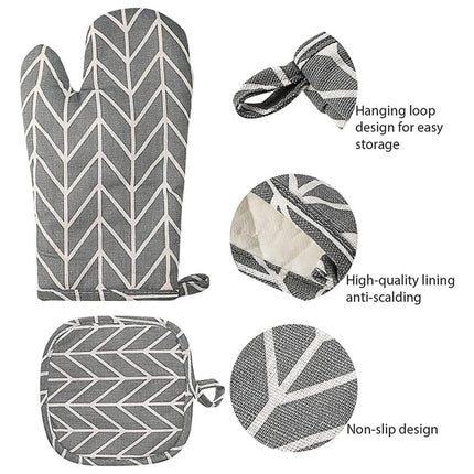 Poaug Oven Mitts on Sale Clearance 2Pc Oven Gloves Grill Gloves Slippery Cooking Gloves for Cooking Baking Grilling Yellow Grey.