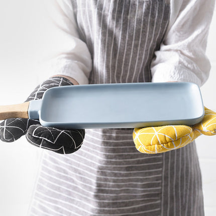 Poaug Oven Mitts on Sale Clearance 2Pc Oven Gloves Grill Gloves Slippery Cooking Gloves for Cooking Baking Grilling Yellow Z3-Yellow.