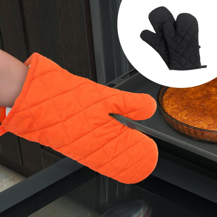 Poaug Oven Mitts on Sale Clearance 2Pc Oven Gloves Grill Gloves Slippery Cooking Gloves for Cooking Baking Grilling Yellow Z4-Black.