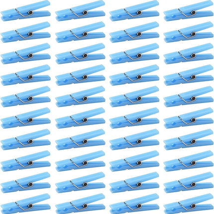 Tutuviw 100Pcs Blue Clothes Pins for Baby Shower Game Mini Premium Plastic Clothespins Small Baby Shower Decorations for Party Gender Reveal Game DIY Blue.