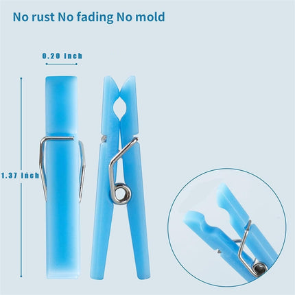 Tutuviw 100Pcs Blue Clothes Pins for Baby Shower Game Mini Premium Plastic Clothespins Small Baby Shower Decorations for Party Gender Reveal Game DIY Blue.
