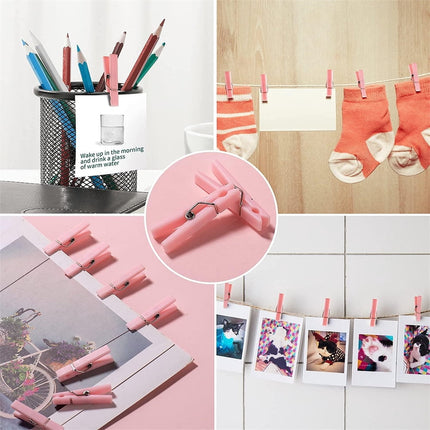 Tutuviw 100Pcs Blue Clothes Pins for Baby Shower Game Mini Premium Plastic Clothespins Small Baby Shower Decorations for Party Gender Reveal Game DIY Pink.