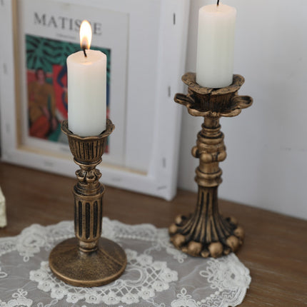 Visland Candlestick Holders , Brass Gold Candlestick Holder Set Candle Stick Holders Decorative Candlestick Stand for Wedding Party Dinning as shown 096.
