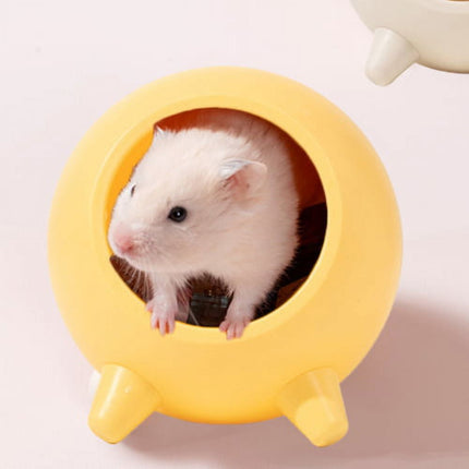 Visland House Semi-closed Keep Warm Burrowing Comfortable Hamster House Large Hideout for Hedgehog Chinchilla Bear Dragon nest Hamster Accessories Yellow.