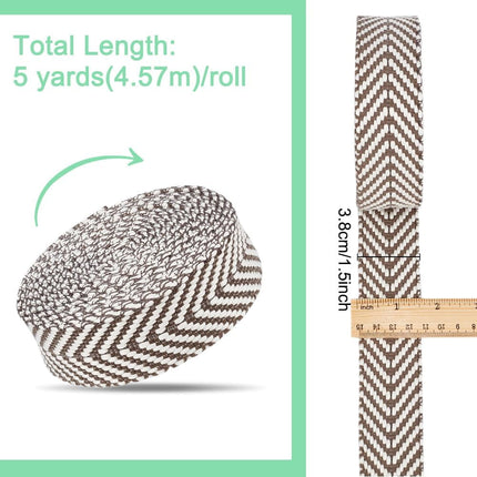 5 Yards Polycotton Jacquard Arrow Ribbon Clothes Accessories Olive 1-1/2 inch(38mm).