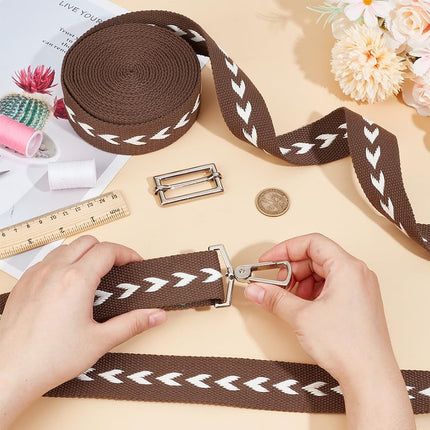 5 Yards Polycotton Jacquard Arrow Ribbon Clothes Accessories Olive 1-1/2 inch(38mm).