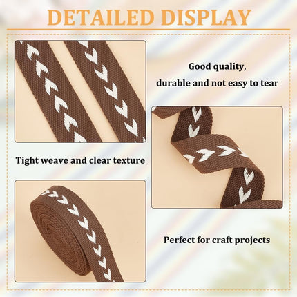 5 Yards Polycotton Jacquard Arrow Ribbon Clothes Accessories Olive 1-1/2 inch(38mm).