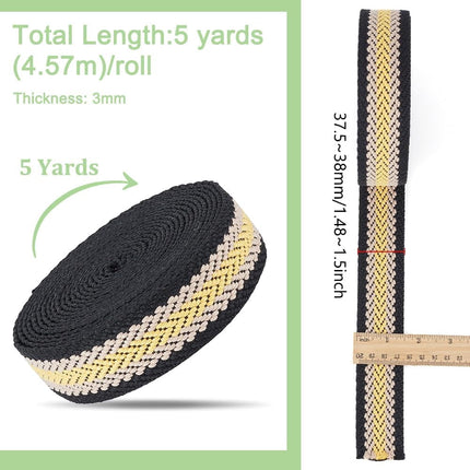 5 Yards Polycotton Jacquard Arrow Ribbon Clothes Accessories Olive 1-1/2 inch(38mm).