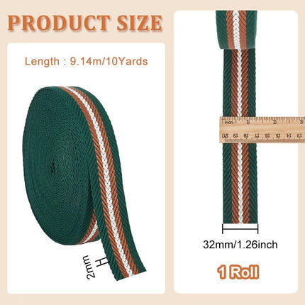 5 Yards Polycotton Jacquard Arrow Ribbon Clothes Accessories Olive 1-1/2 inch(38mm).