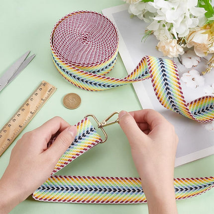 5 Yards Polycotton Jacquard Arrow Ribbon Clothes Accessories Olive 1-1/2 inch(38mm).
