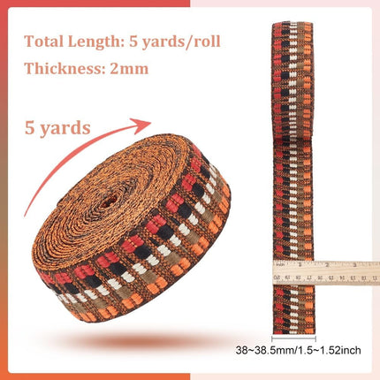 5 Yards Polycotton Jacquard Arrow Ribbon Clothes Accessories Olive 1-1/2 inch(38mm).