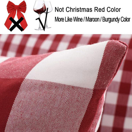 Light Blue Farmhouse Buffalo Plaid Pillow Covers 18x18 Set of 2 Patio Outdoor Decor Neutral Checkered Pillow Covers 18 x 18, Blue and White Gingham Pinstripe 18"x18", Set of 2 Burgundy.