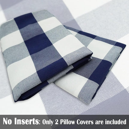Light Blue Farmhouse Buffalo Plaid Pillow Covers 18x18 Set of 2 Patio Outdoor Decor Neutral Checkered Pillow Covers 18 x 18, Blue and White Gingham Plaid Check 18"x18", Set of 2 Burgundy.