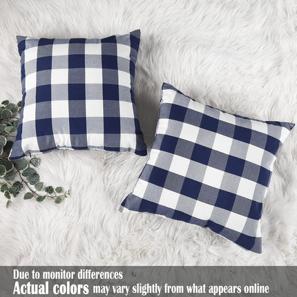 Light Blue Farmhouse Buffalo Plaid Pillow Covers 18x18 Set of 2 Patio Outdoor Decor Neutral Checkered Pillow Covers 18 x 18, Blue and White Gingham Plaid Check 18"x18", Set of 2 Burgundy.