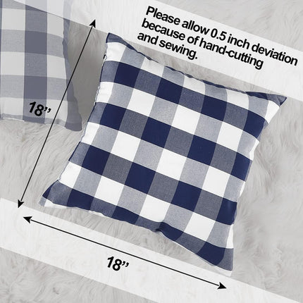 Light Blue Farmhouse Buffalo Plaid Pillow Covers 18x18 Set of 2 Patio Outdoor Decor Neutral Checkered Pillow Covers 18 x 18, Blue and White Gingham Plaid Check 18"x18", Set of 2 Orange.