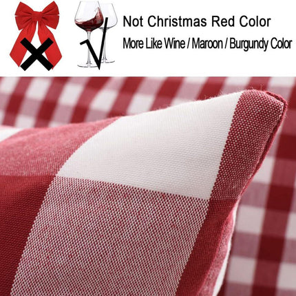 Light Blue Farmhouse Buffalo Plaid Pillow Covers 18x18 Set of 2 Patio Outdoor Decor Neutral Checkered Pillow Covers 18 x 18, Blue and White Gingham 18" x 18" Red.