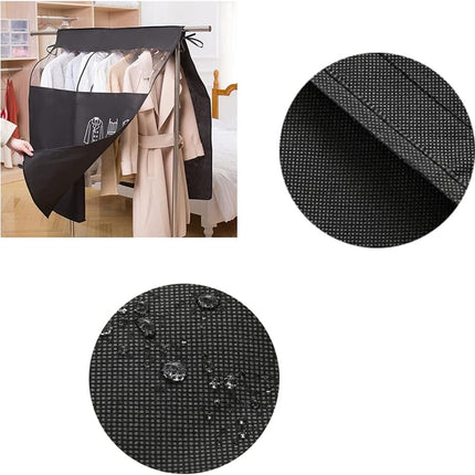 Tutuviw Black Clothing Rack Covers, Hanging Garment Bag Organizer Storage Cover Closet Storage Bottom Enclosed Garment Rack Cover Dustproof Protector.