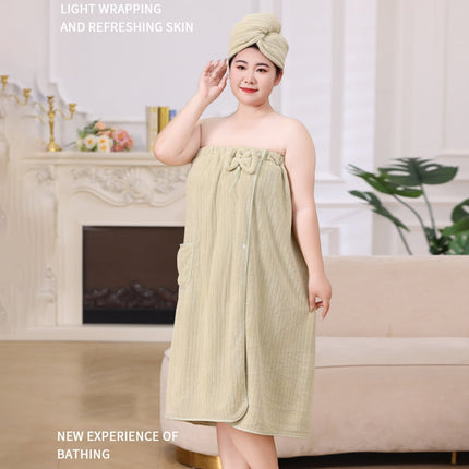 Bath Towel Wrap Women Plus Size - Adjustable Soft Microfiber Shower After Body Wraps with Hair Drying Towel Absorbent & Quick Drying for Gym Shower, Beach, Spa, Sauna Green.