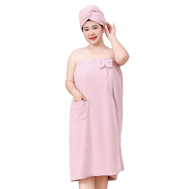 Bath Towel Wrap Women Plus Size - Adjustable Soft Microfiber Shower After Body Wraps with Hair Drying Towel Absorbent & Quick Drying for Gym Shower, Beach, Spa, Sauna Purple.