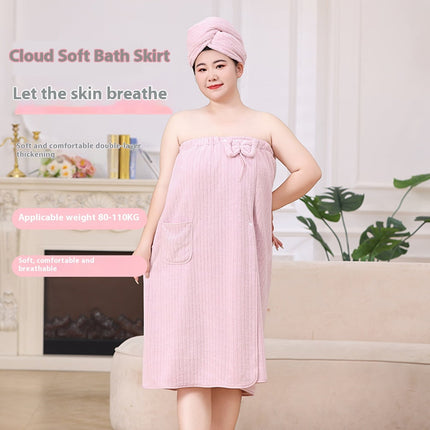 Bath Towel Wrap Women Plus Size - Adjustable Soft Microfiber Shower After Body Wraps with Hair Drying Towel Absorbent & Quick Drying for Gym Shower, Beach, Spa, Sauna Purple.