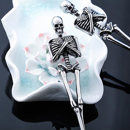 Darzheoy Stainless Steel Skeleton Skull Spoon and Fork Flatware Tableware Gifts for Halloween Easter and Christmas (Spoon) B.